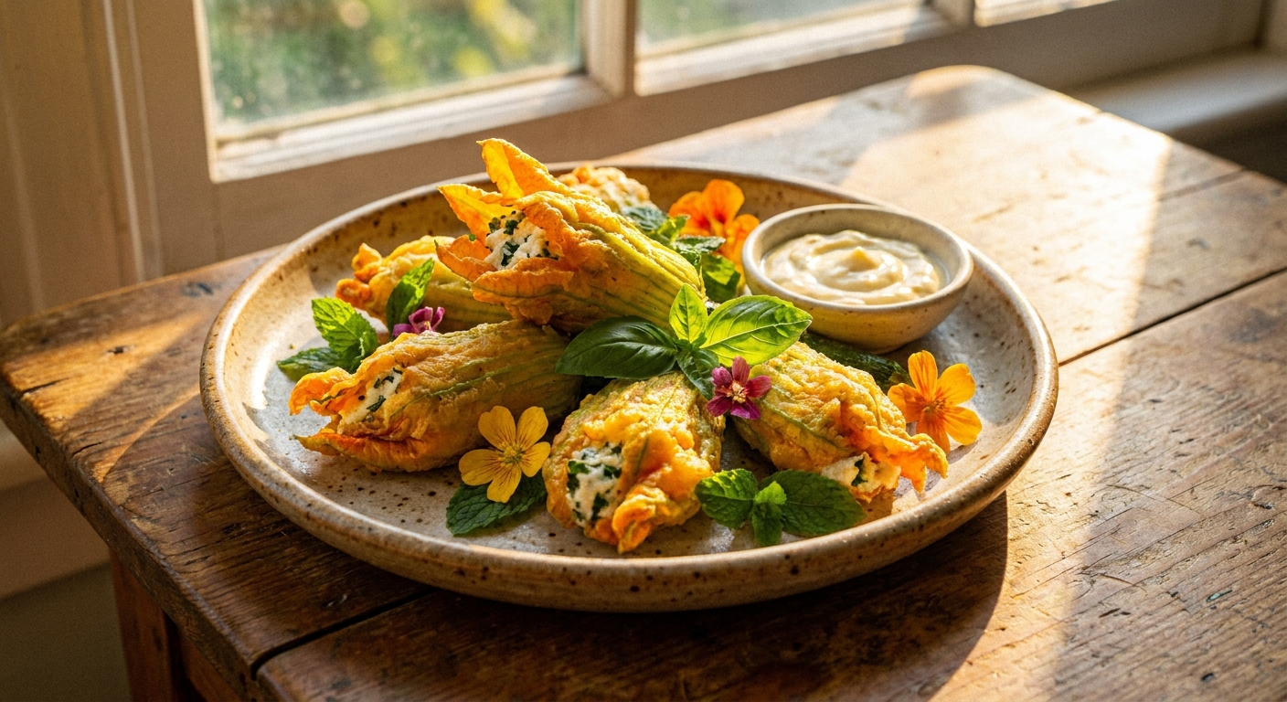 stuffed zucchini flowers